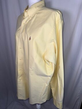 Ralph Lauren Classic Fit Button-Down Shirt in Pale Yellow